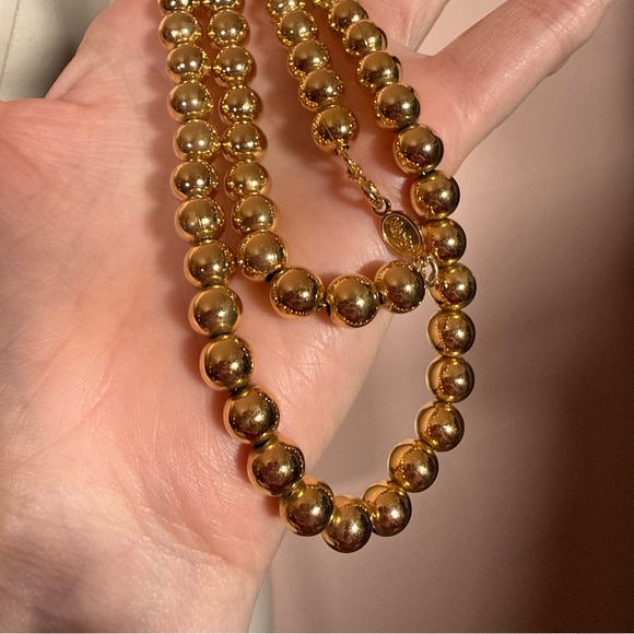 Napier Vintage 1980 90 heavy gold plated Classic Long Ball chain Necklace 24 in. - Picture 11 of 15